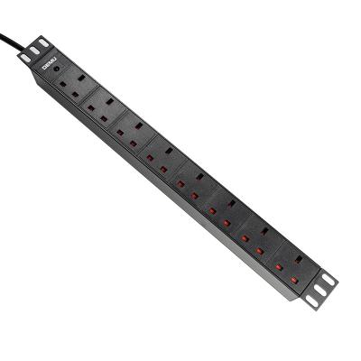 China Universal PDU Socket For Cabinet 19 Inch 1U 8 Way UK Standard Extracting PDU With Power LED Indicator Rack Mount PDU for sale