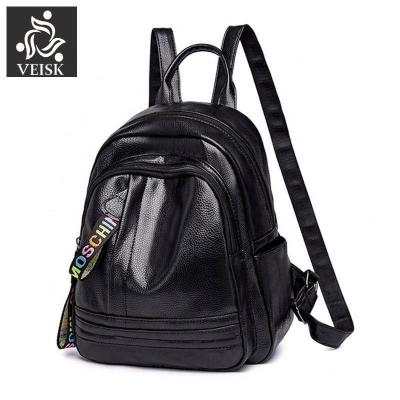 China New Fashion High Quality PU Leather School Backpack Girl's Multifunctional Bagpack Mochila Bag Youth Bag Wild Women's Backpack for sale