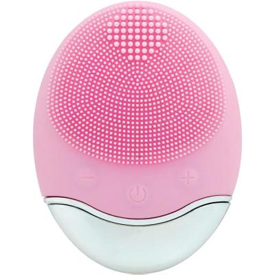 China Silicone Sonic Face Brush, Waterproof Exfoliating Bamboo Charcoal Facial Cleanser Charcoal Charging Cleansing Skin Massager 11*11*6.5cm Pink for sale