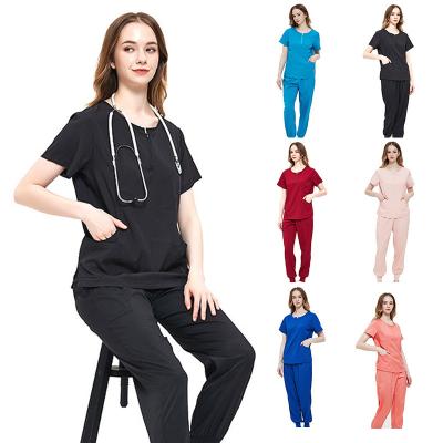 China Hospital Nurse Uniforms For Women Medical Scrubs Short Sleeve Hospital Sets Modern Design Stylish White New Style Nurse Uniform for sale