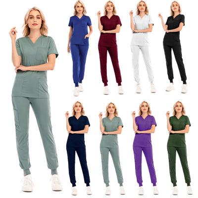 China Hospital Nursing Scrub Green With Stretch Fabrics Fashionable Modest Hot Pink Cotton Custom Wholesale Beautiful Designed Nursing Scrub for sale