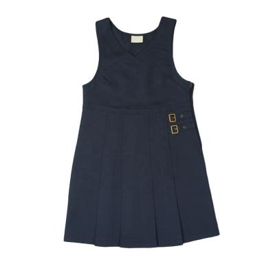 China School Uniform Girls Two Buckle Pinafore School Anti-Shrink Dress With Peter Pan Blouse Ready To Ship Good Quality for sale