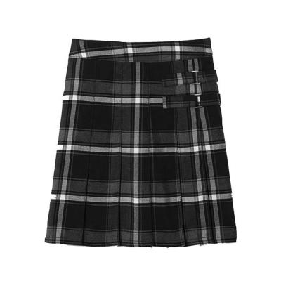 China School Uniforms High Quality Anti Shrink Navy And White Plaid Skirt For Uzbekistan School Dress for sale