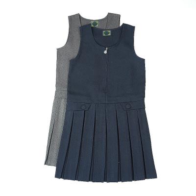 China Wholesale Custom Anti-Shrink Pleat Sleeveless Pinafore Box Girls OEM Tank Dress School Uniforms Manufacturers for sale