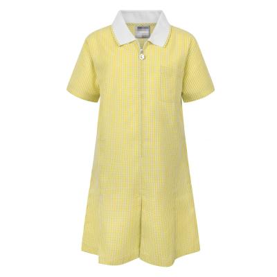 China Fashion Anti-Shrink Customized Plaid Style Elegant Generous Fitted Dress Dresses 3 Gingham Line Front Pleats A Line Dress for sale