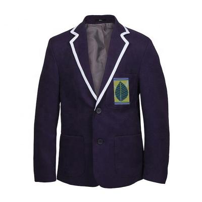 China Custom Made UK Style Anti Shrink Student Wear 100% Polyester School Uniform Blazer Primary Secondary School Jacket Uniforms for sale