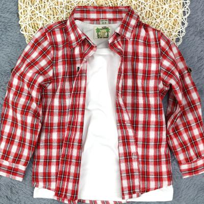 China Wholesale Men's Wholesale Anti-shrink Organic Jack Tees Boys 100% Cotton Plaid Turtle Neck Shirts Fashion Long Sleeve Shirt for sale