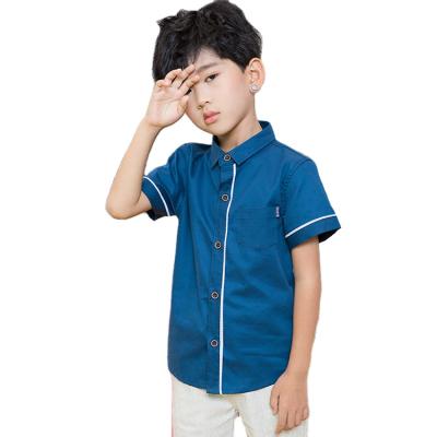 China 2-14 Years Anti-Shrink Children's Clothing 100% Cotton Shirts High Quality Plain Clothes Autumn Children Shirts Boys for sale