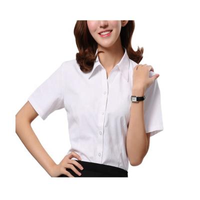 China Girls Anti-Shrink Short Sleeve Workwear Simple Simple Ladies Summer Blouse Care Short Sleeve Blouse Shirt for sale