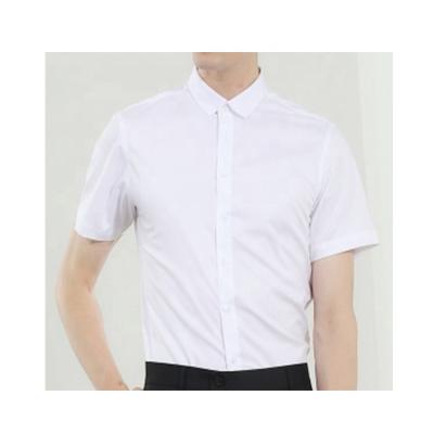 China Customized Men Anti Shrink Plain Slim Fit Uniform Shirt Polycotton Short Sleeve Button Up Dress Shirts for sale