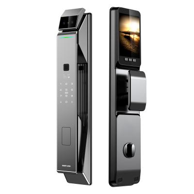 China Tuya WIFI App High Security Fully Automatic Smart Lock Biometric Fingerprint Automatic Smart Door Lock Phone Silver Basic Cloud LY34 for sale