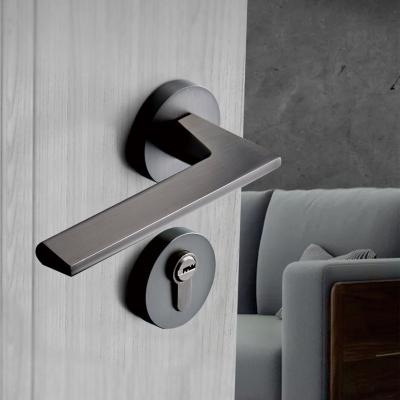 China Zinc Alloy Hardware Factory OEM Zinc alloy brushed grey lever door handles for sale