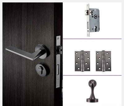 China Zinc Alloy European Door Handle high mute bedroom safety wooden door handles Metal Bedroom Door Handles With Locks for sale