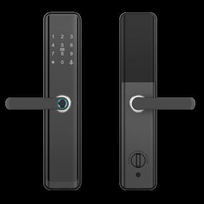 China High Security Tuya WIFI App High Security Fully Automatic Smart Lock Biometric Fingerprint Automatic Smart Door Lock for sale