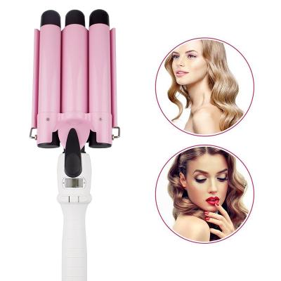 China Professional Pink Ceramic Hair Curling Salon Set 3 Triple Curling Iron for sale