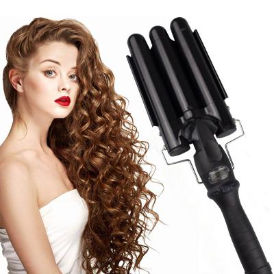 China Professional Ceramic Hair Curling 25mm New Product 100% Tourmaline Ceramic Heaters 3 Barrel Hair Curler for sale