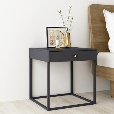 China Simple Luxury Style Nightstand Bedroom Living Room Furniture Metal Durable Steel Bedside Table for sale