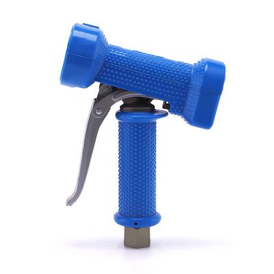 China Garden Gun CT Coupling Blue Power Rubber Cover Trigger Operated Heavy Duty Brass Water Spray Gun for sale