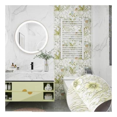 China Wasbaar Modern Bloemenbehang Zelfklevend PVC Waterdicht Appartement Wand Decoratie Te koop