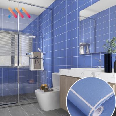 China Waterproof Tile Design Wallpaper 3D PVC Mosaic Tile Wallpaper Adhesive Wall Paper for sale