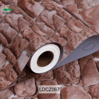 China DIY 3D Brick Stone Wallpaper 3D PVC Wallpaper Sticker For Villa Hospital School for sale