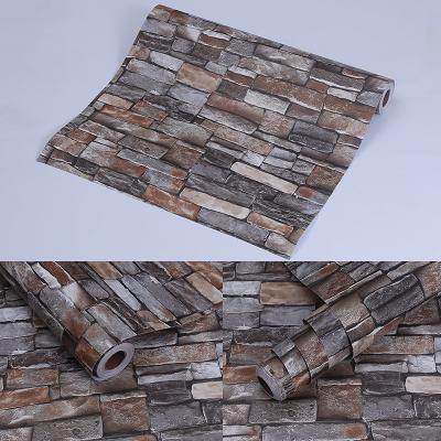 China Customizable 3D Embossed Brick Wallpaper OEM 3D Brick Wall Stickers Waterproof for sale