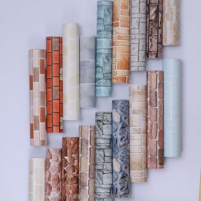 China Moisture-Proof 3D Brick Wallpaper for Home Decor Vinyl Wall Sticker Household Decoration for sale