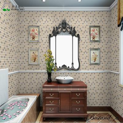 China Paper Back Vinyl Wallpapers Waterproof Self-adhesive Wallpaper Mosaic Tile/Ceramic Wallpaper for sale