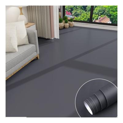 China Anti Slip TPH Vinyl Flooring Self Adhesive Black Bathroom Floor Tile Stickers for sale