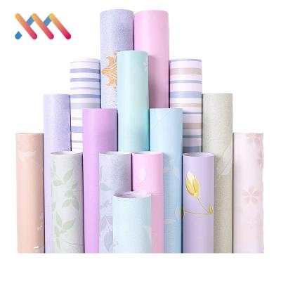 China Auto-aderente Tecido de parede floral moderno para crianças quarto impermeável estilo desenho animado papel de parede mural entrada do quarto das crianças à venda