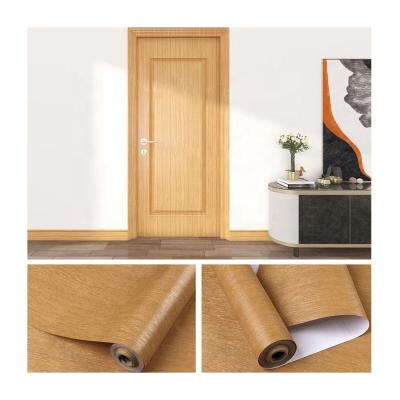 China Modern Style PVC Natural Embossed Wood Grain Self Adhesive Decorative Wallpaper Sticker oak wood wallpaper for sale