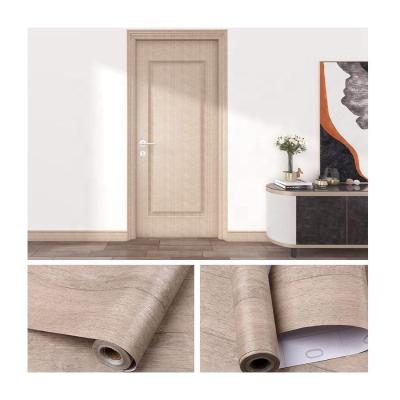 China Removable Self Adhesive Wood Wallpaper for Furniture Door Waterproof Wood Grain Wallpapers Wood Film for sale