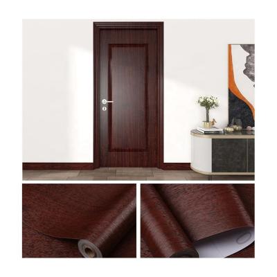 China Grano de madera autoadhesivo PVC paneles de pared de vinilo estilo moderno papel tapiz papel de contacto para pegatinas de puerta en venta