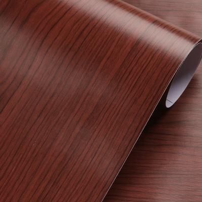 China Modern Design 3D Waterproof Oil Proof Wood PVC Wallpaper Film for Door Desk or Wardrobe Wall Sticker for sale