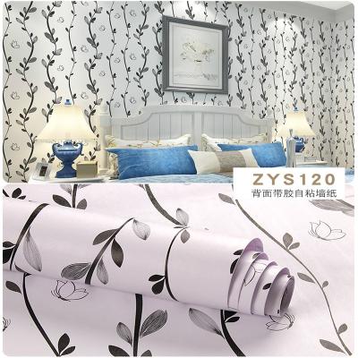 China Pink Floral Wallpaper Self Adhesive 45CM Wallpaper Waterproof Moistureprooof for sale