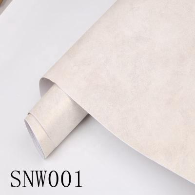 China Waterproof Adhesive Cement Effect Wallpaper Removable White Concrete Effect Wallpaper for sale