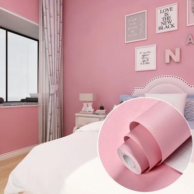 China Self-Adhesive Pink Wallpaper for Children's Bedroom Wall Decoration in Modern Design Style for sale