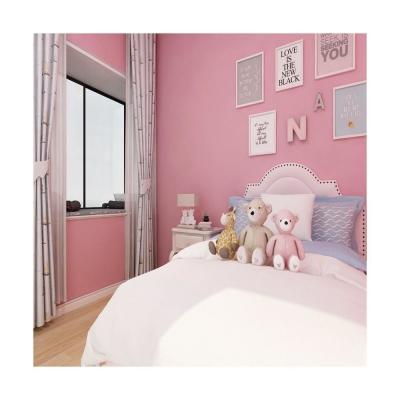 China 60cm*10m Roll Size PVC Plain Color Pink Wallpaper Luxury Choice for Home Decoration Textile Wallpapers for sale