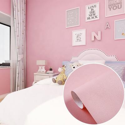 China Modern Style Bedroom Decoration Self Adhesive 3D Pink Wallpaper with Roll Size 0.6M*100M for sale