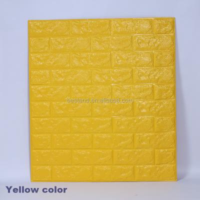 China Bright Yellow Modern Style Durable 3d PE Foam Wallpaper Wall Panel for Kid's Room/Kindergarten at Hotel for sale