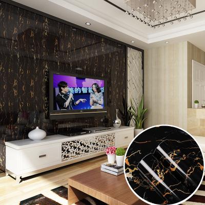 China Self Adhesive Wallpaper Black Marble Wallpaper Peel and Stick Wallpaper Home Decoration for sale