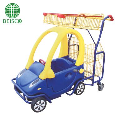 China Convenience Supermarket Kids Shopping Trolley With Bright Color for sale