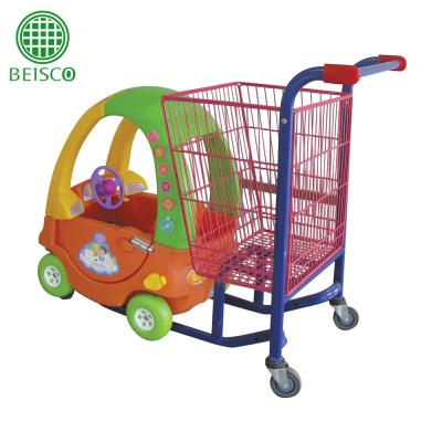 China Unveiling Kid Children Shopping Cart With Plastic Toy Car Shape for sale