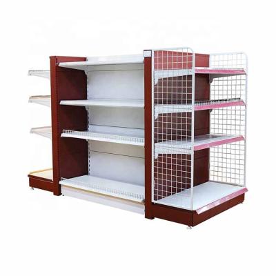 China Professional Double Sided Manufacturer Supermarket Storage Shelves Display Stand Rack for sale