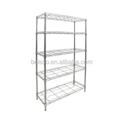 China Suitable for Exterior 3-6Tiers Chrome Plating Wire Shelving, Grid, Wire Shelf for sale