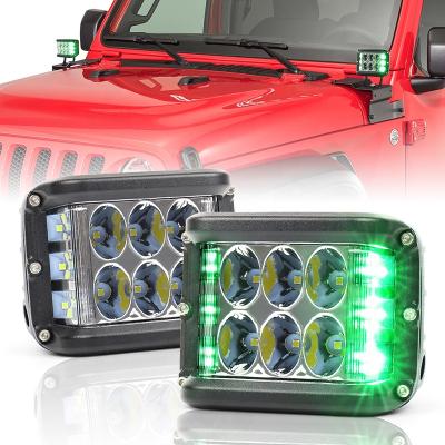 China Fit Foe 4x4 4inch Off-Road Car New Arrival Truck OVOVS Truck Strobe Side Shooter Green Light ATV Side Shooter Flashing Light for sale