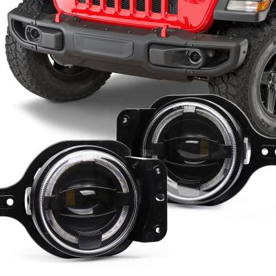 China For Jeep Wrangler JL JLU 2018+ OVOVS 4 Inch 30W Led Fog Light With Hi Low Beam DRL White 4