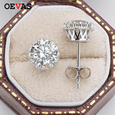 China Graceful OEVAS Drop Shipping Moissanite New Style Stud Earrings For Women 925 Sterling Silver Wedding Jewelry for sale