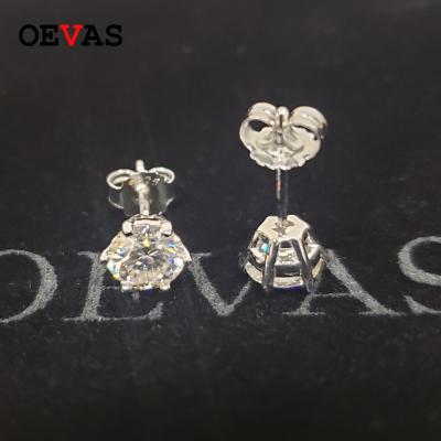 China Real 1 Color 100% 925 Sterling Moissanite Stud Earrings Graceful Fashion Jewelry Carat D Color 18K Gold OEVAS for sale