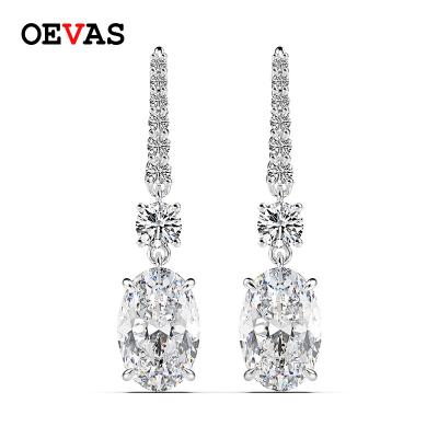 China OEVAS Graceful 100% Luxury 925 Sterling Moissanite Citrine Gemstone Fine Jewelry Wholesale Stud Earrings for sale